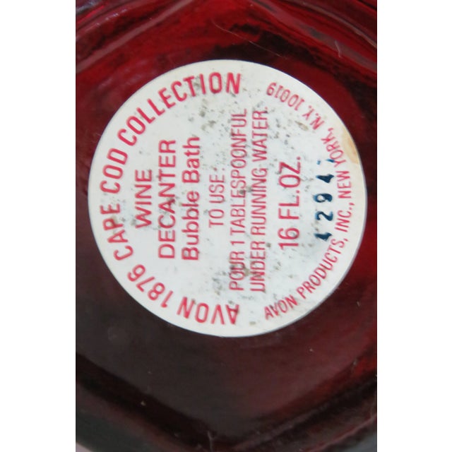 Ruby Red Avon Cape Cod Collection Ruby Red Glass Liquor Wine Decanter a Pair For Sale - Image 8 of 12