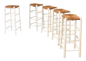 Rustic Handcrafted High Stools, France, 1940s, Set of 5