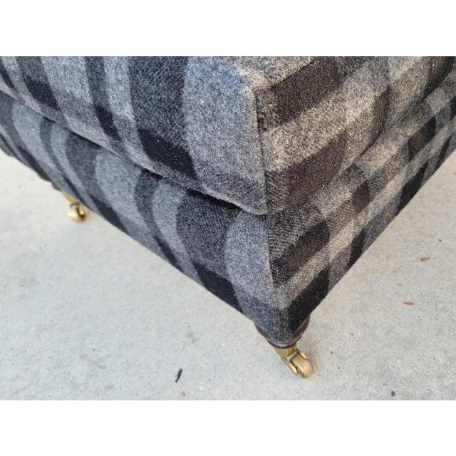 Vintage Blanket Covered Ottoman For Sale - Image 4 of 9