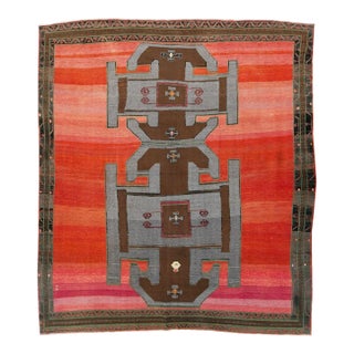Vintage Masculine Square Turkish Kars Rug - 11' x 12'5" For Sale