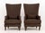Pair of Picket House "Kegan" Chocolate Synthetic Upholstered Armchairs, with riveted trim. 48.5" H x 29" W x 26.5" D;...