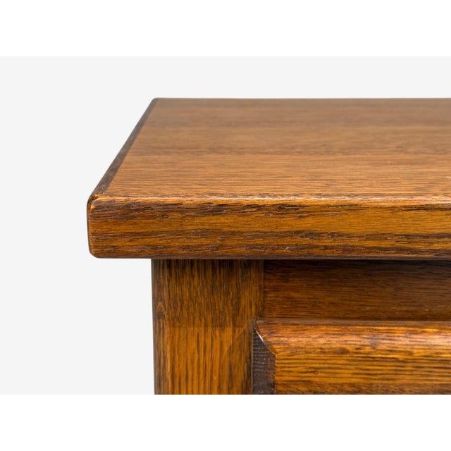 Brown French Modern, Brutalist Nightstands, Oak, France, 1960s For Sale - Image 8 of 10