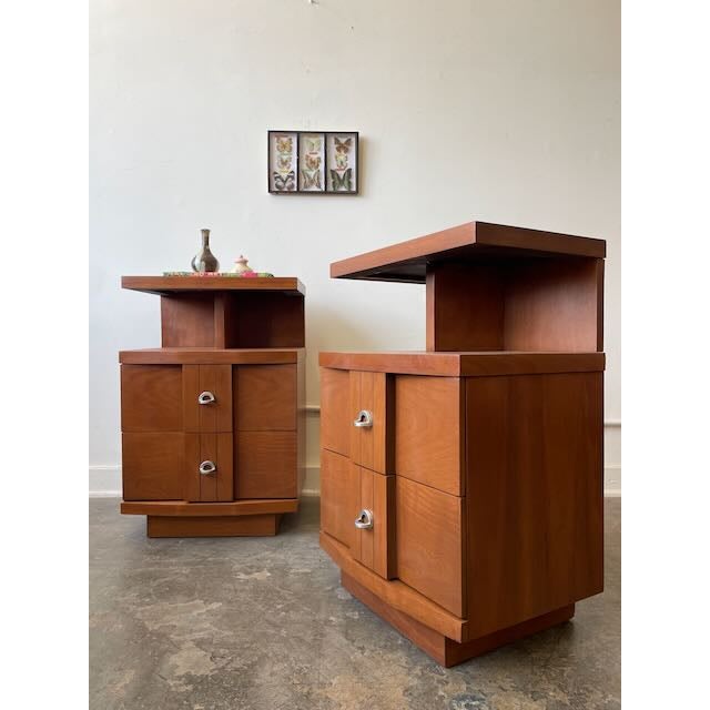 1960s Restored Pair of "Titan" Nightstands by Kent Coffey For Sale - Image 5 of 12