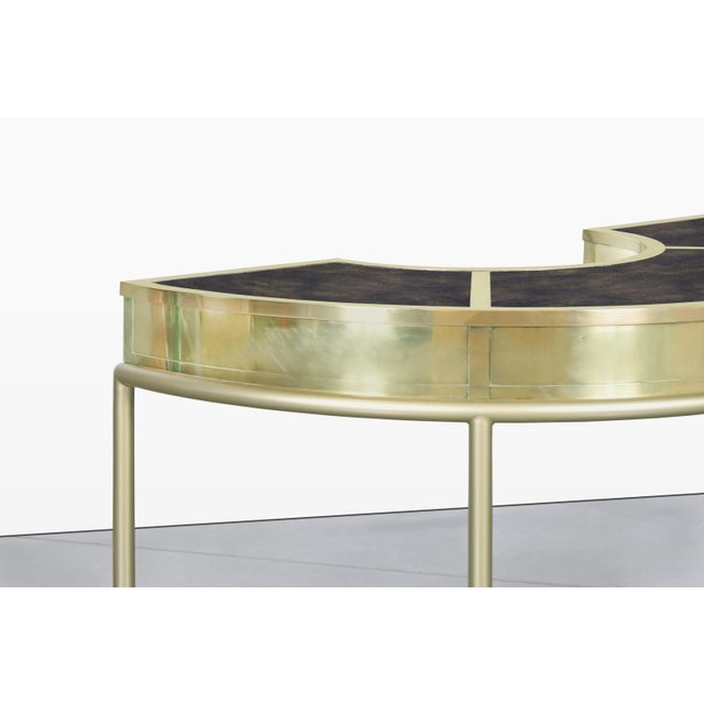 Vintage Brass “Demi Lune” Desk by Mastercraft For Sale - Image 10 of 14