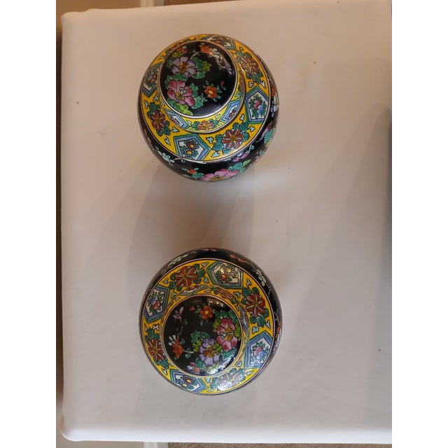 Late 19th Century Asian Twin Cloisonne Ginger Pots For Sale - Image 5 of 7