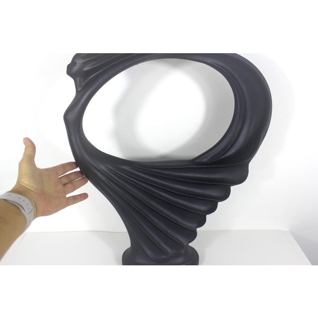 Art Nouveau Black Ceramic Flying Dancing Woman Sculpture 19” Tall For Sale - Image 13 of 13