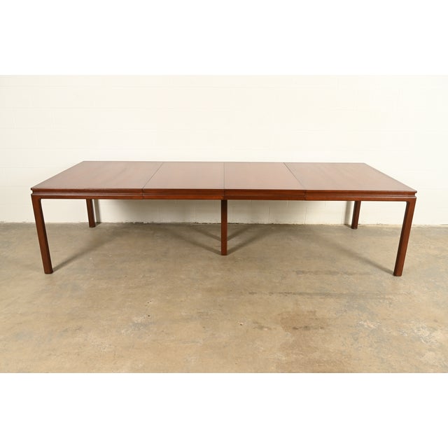 Edward Wormley for Dunbar Mid-Century Modern Walnut Extension Dining Table, Newly Refinished For Sale - Image 15 of 15
