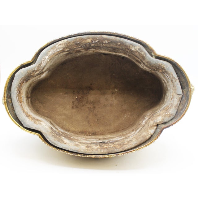 Brass Circa 1860-80 Anglo-French Lobed Oval Brass Planter For Sale - Image 8 of 9