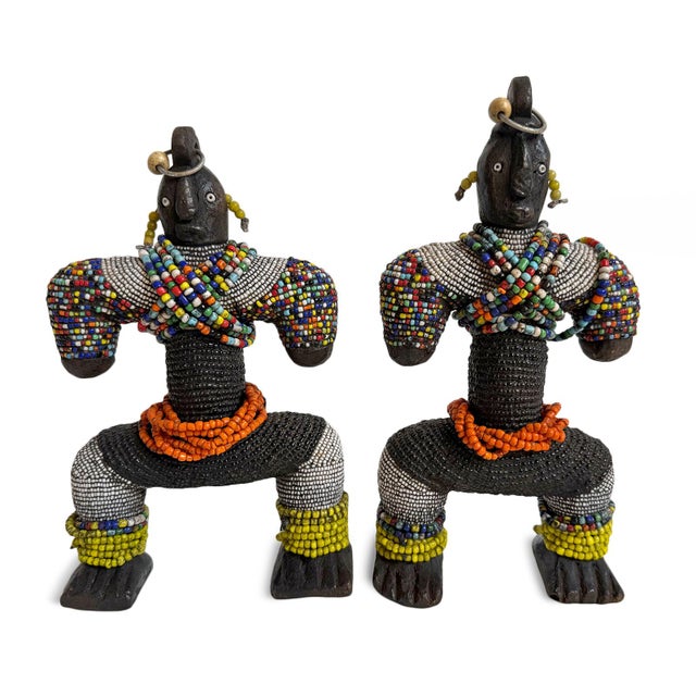 Vintage Nigerian Beaded Doll For Sale - Image 4 of 4