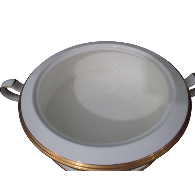 Vintage Noritake Commemoration Round Covered Vegetable Dish With Lid Art Deco Stye Retired Peach Floral For Sale - Image 13 of 13
