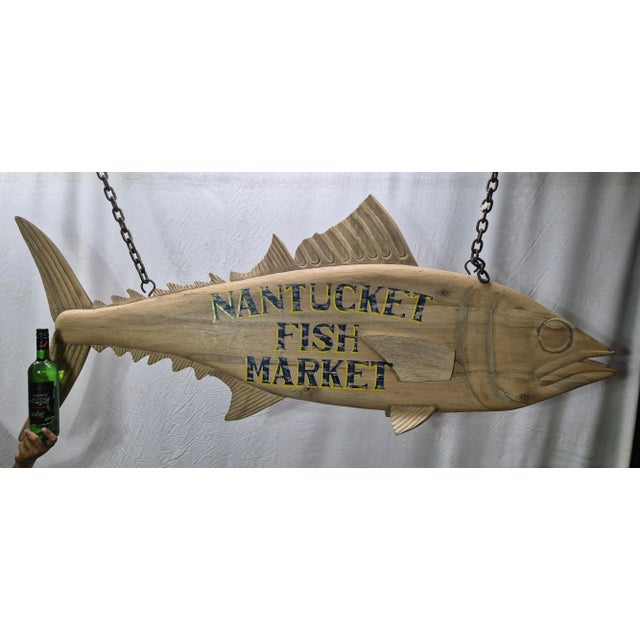 Nantucket Fish Market Trade Sign For Sale In Boston - Image 6 of 12