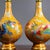 Late 19th Century Pair of Yellow Cloisonné Enamel Dragon and Phoenix Vases For Sale In Los Angeles - Image 6 of 9