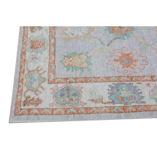 Early 21st Century Multicolor Handwoven Turkish Oushak Rug 5'2" X 7' For Sale In Houston - Image 6 of 10
