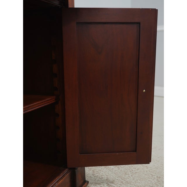 Wood Mahogany Continental Style 2 Drawer 2 Door Tall Bookcase For Sale - Image 7 of 16
