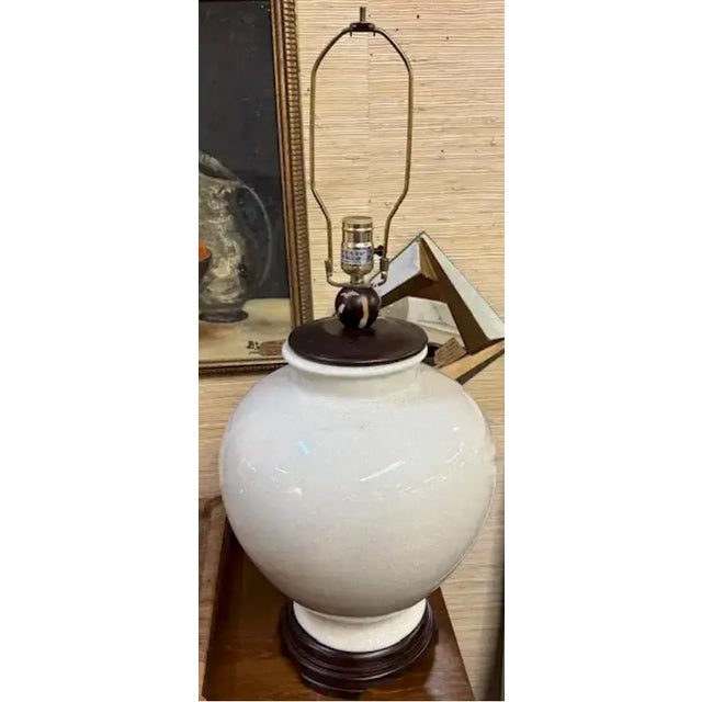 Mid Century Asian Ginger Jar Lamp For Sale - Image 4 of 5
