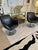 Vintage Danish Bolia Black Leather Swivel Club Chairs For Sale - Image 4 of 14