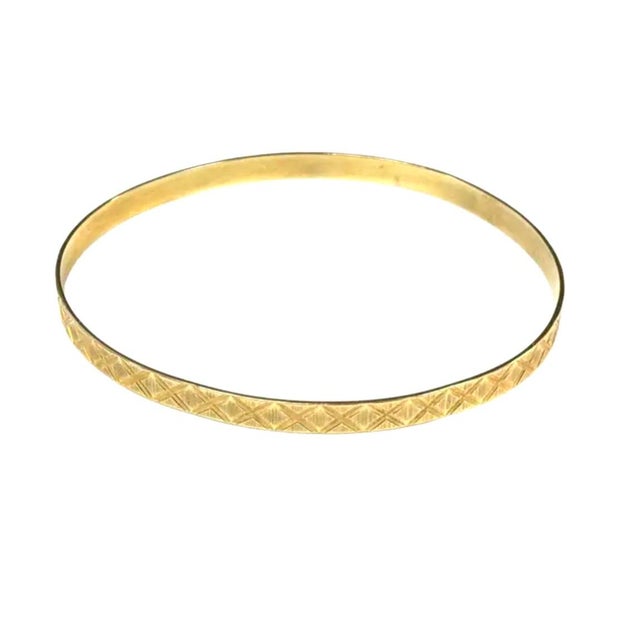 Gold 14k Gold Bangle Bracelet Vintage For Sale - Image 8 of 8