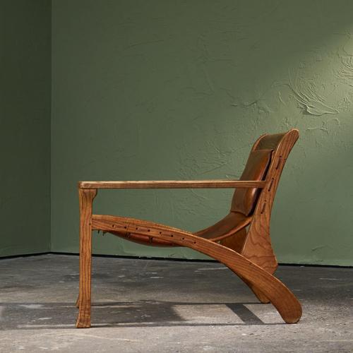 1980s Lace Lounge Chair in Ash and Cognac Leather by Stefan During, Netherlands, 1985 For Sale - Image 5 of 12