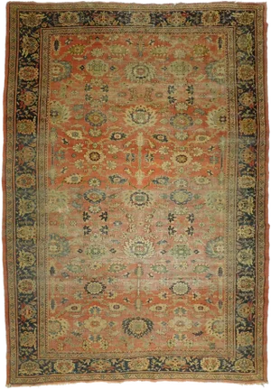 Distressed Antique Sultanabad Persian Rug - 7'1" x 10'2"