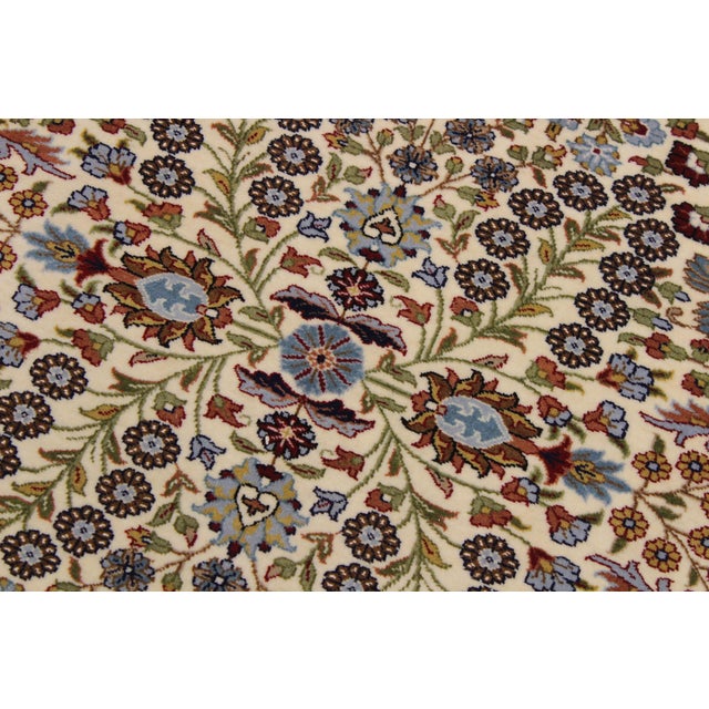 1990s Turkish Antique Hereke Ivory Wool & Silk Rug - 4'0''x6'0'' For Sale - Image 5 of 10