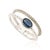 14k Gold Modern Blue Sapphire & Diamond Beaded Double Band Ring Size 8 For Sale - Image 4 of 14
