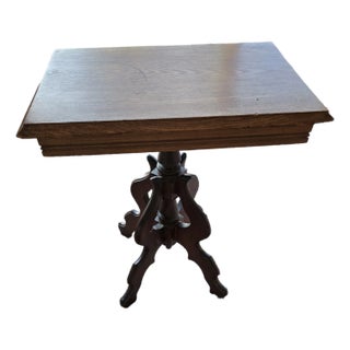 19th Century Antique Wooden Lamp Stand / Candle Stand With Tripod Base For Sale