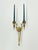 1980s Vintage Double Arm Brass Candle Wall Sconce For Sale - Image 5 of 7
