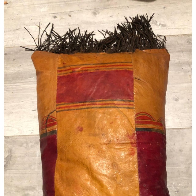 Brown Tuareg Leather Tent Cushion, 1960s For Sale - Image 8 of 12