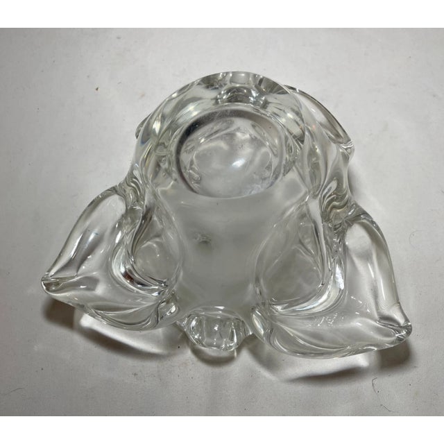 Vintage Blown Murano Venetian Art Glass Cigarette Cigar Clear Ashtray Italian For Sale - Image 11 of 11