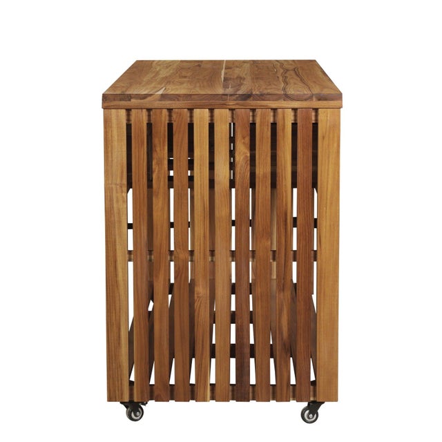 Modern Imperial Grove Outdoor Solid Teak Wood Kitchen Island For Sale - Image 3 of 12