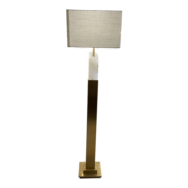 Uttermost Alabaster and Brass Kryptonite Floor Lamp Chairish