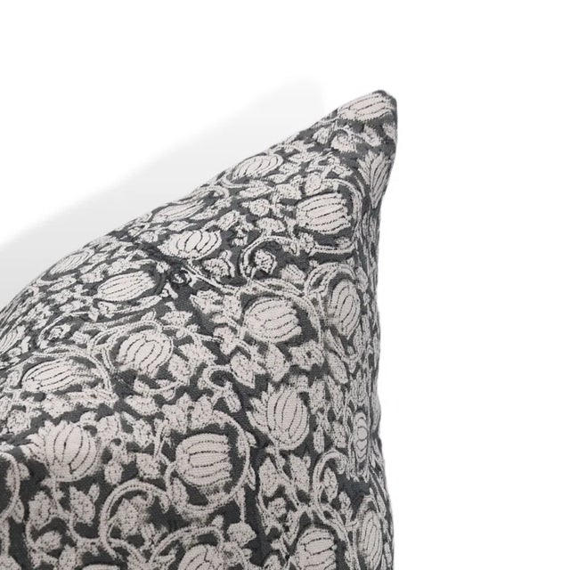 Modern Fabdivine Throw Pillow Cover 18x18 Inch Handmade Block Print Cushion Duck Canvas- 8kamal For Sale - Image 3 of 4