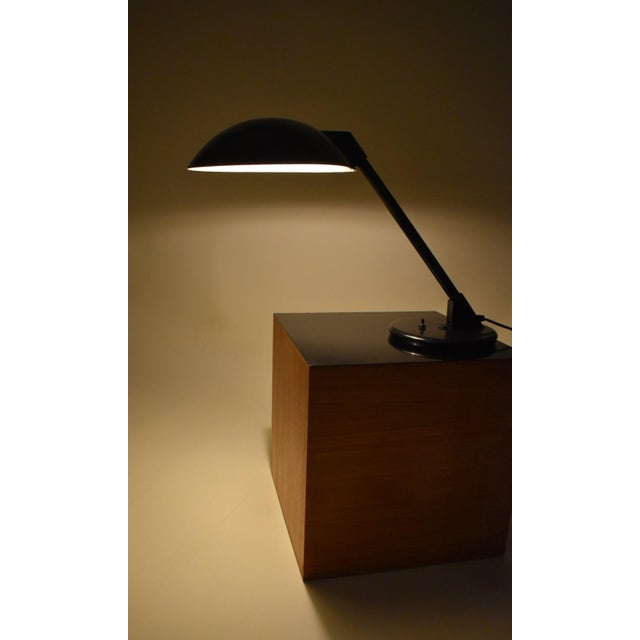 Vintage Postmodern Art Specialty Co. Oversized Black Cantilever Saucer Desk Lamp For Sale - Image 13 of 13
