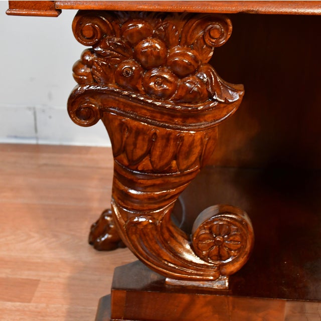 Late 19th Century 1880s Antique Empire Mahogany Work Table / Side Table For Sale - Image 5 of 12