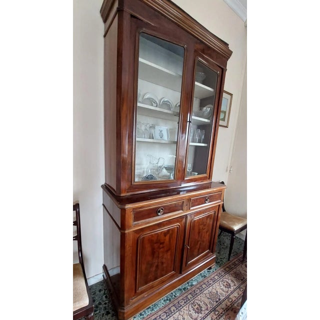 Italian Cherry Wood Display Cabinet, Mid-1800's For Sale - Image 4 of 11