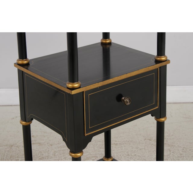 Regency Black & Gold 5 Tier Etagere Bookshelf For Sale In Philadelphia - Image 6 of 14