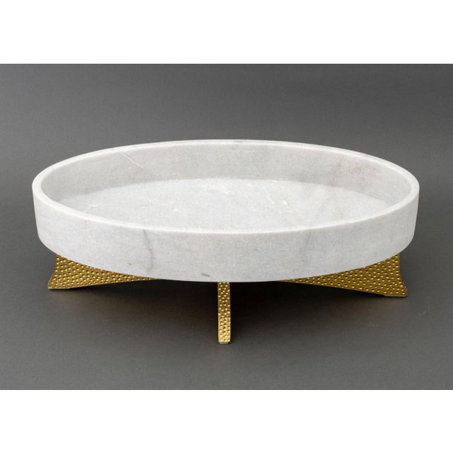 Mid-Century Modern Googie Style "Lax" Marble Bowls on Stands, Pair For Sale - Image 3 of 6