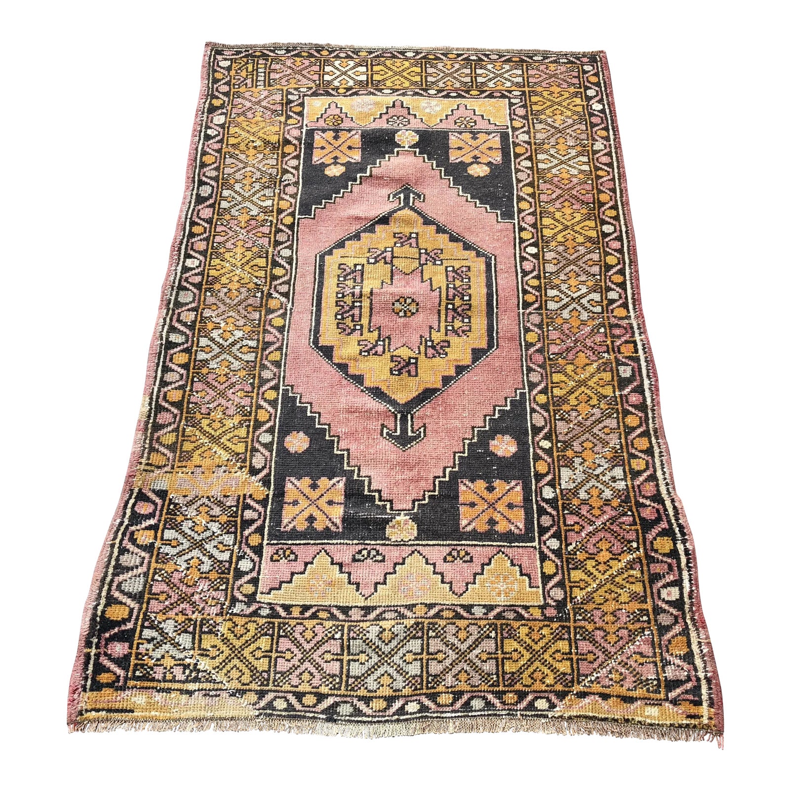 Distressed Vintage Floral Turkish Rug - 2′11″ × 4′11″ | Chairish