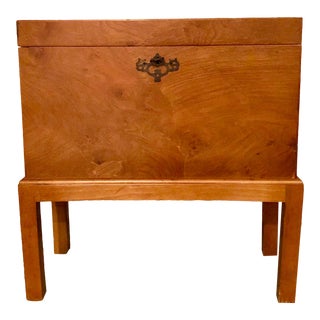 Vintage Wooden Keyhole Chest on Legs For Sale