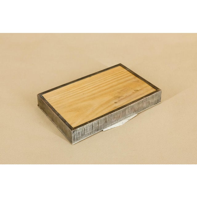 Mid-Century Metal & Wood Budapest Parliament Cigarette Box For Sale - Image 10 of 13