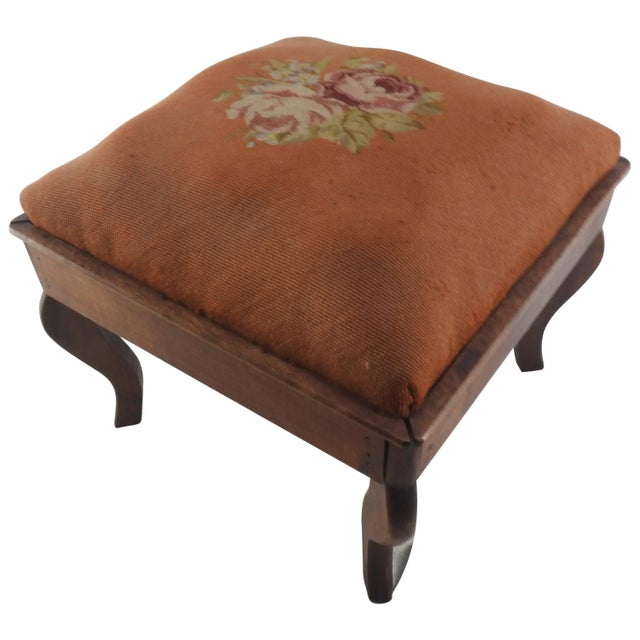 Late 19th Century French Needlepoint Foot Stool For Sale - Image 9 of 9