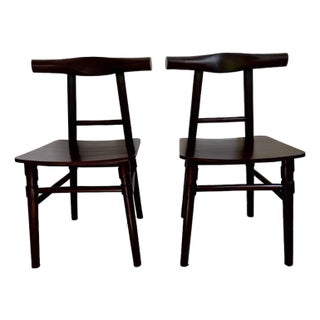 Artesan-Made Thai Bamboo Dining Chairs – Caffe Finish - Set of 2 For Sale