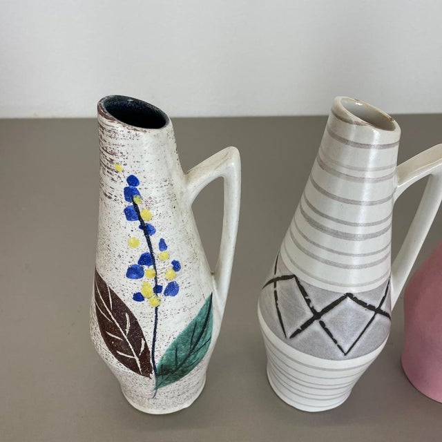 1950s Vintage Fat Lava Pottery Vases attributed to Scheurich Foreign, Germany, 1950s, Set of 4 For Sale - Image 5 of 18