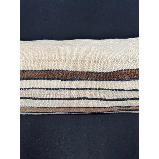 Contemporary Turkish Hemp Pillow Cushion Natural Beige Brown Cushion Cover 14x40 For Sale - Image 3 of 4