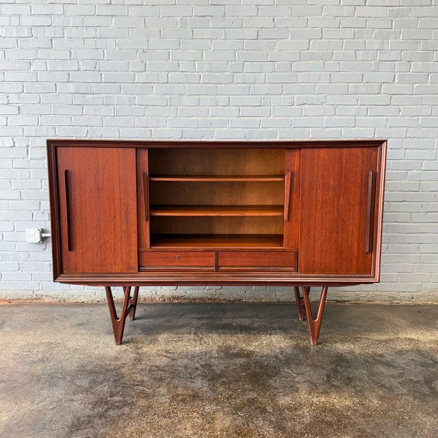 The "v" shaped legs on this vintage Danish highboard are an absolutely gorgeous. They remind me of some of Neils Koefoed's...