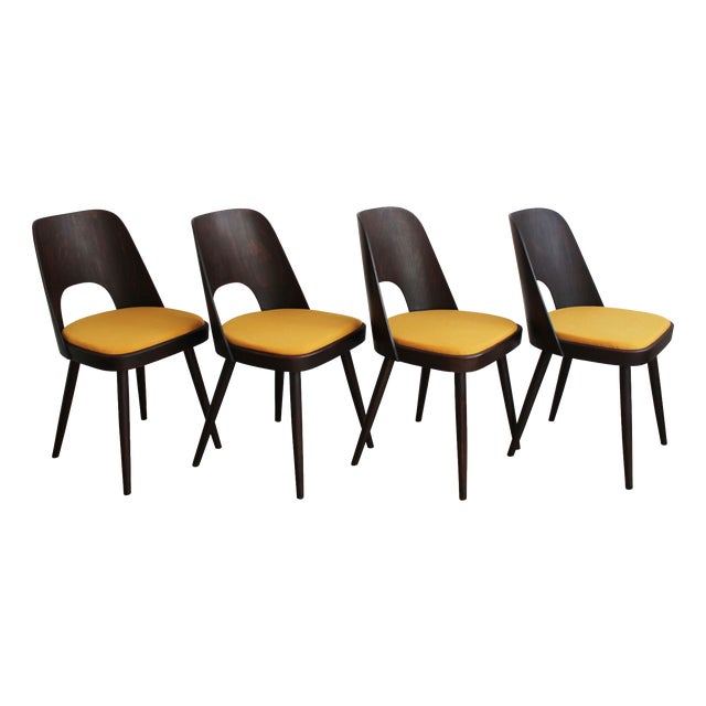 Mid-Century Dining Chairs by Oswald Haerdtl for Ton, 1959, Set of 4 For Sale
