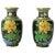 Black and Yellow Asian Cloisonné and Brass Vases - a Pair For Sale - Image 13 of 13
