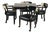 Late 20th Century Hooker Furniture Ebonized Leather Games Table & Four Cowhide Armchairs For Sale