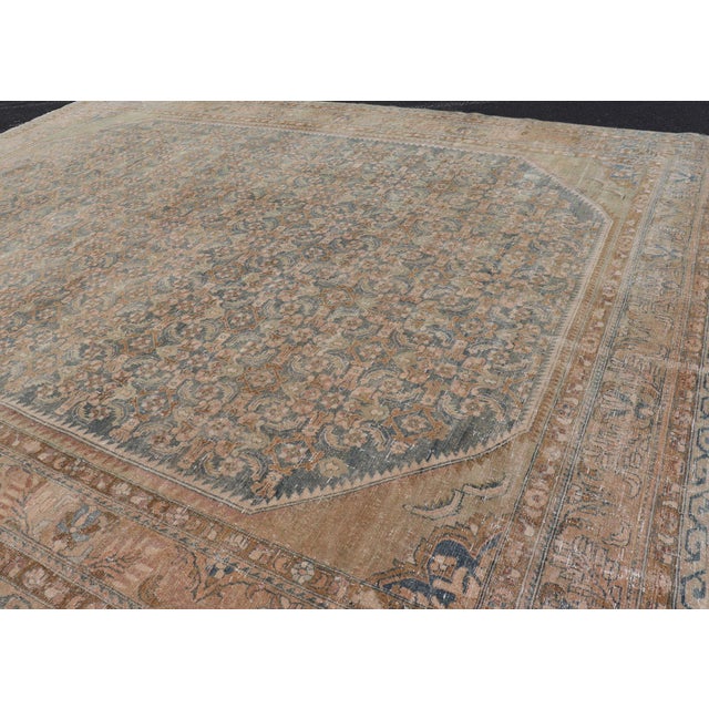 Antique Persian Lilihan Rug With Soft Blue Field and Allover Floral Design For Sale - Image 13 of 17
