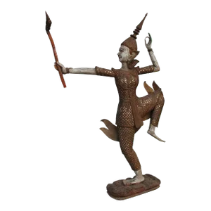 Thai Wood Dancer Statue